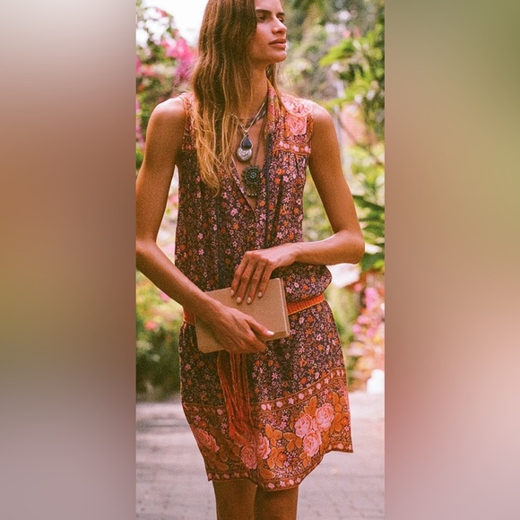 SPELL Love Jetty Sleeveless Tunic Mini Dress Balmy Nights Size Small - Picture 1 of 11